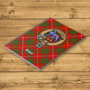 Klan Bruce Vapensköld över Tartan Anteckningsbok
