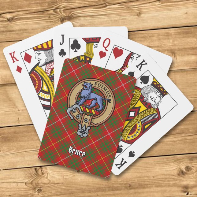 Klan Bruce Vapensköld över Tartan Casinokort (Skapare uppladdad)