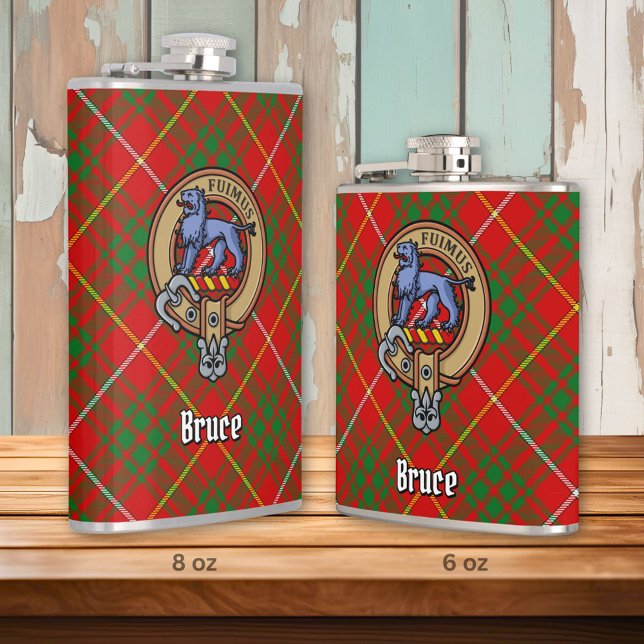 Klan Bruce Vapensköld över Tartan Fickplunta (Skapare uppladdad)