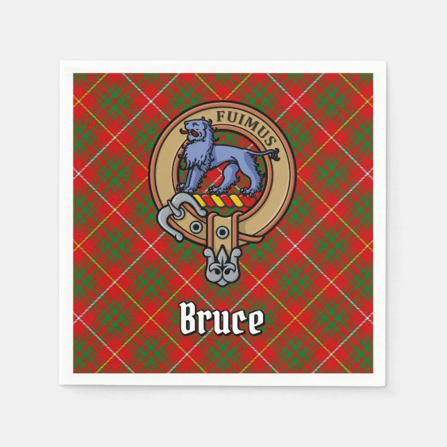 Klan Bruce Vapensköld över Tartan Pappersservett (Framsidan)