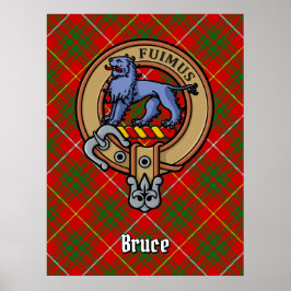 Klan Bruce Vapensköld över Tartan Poster