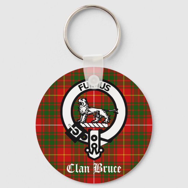 Klan Bruce Vapensköld Tartan Nyckelring (Framsida)