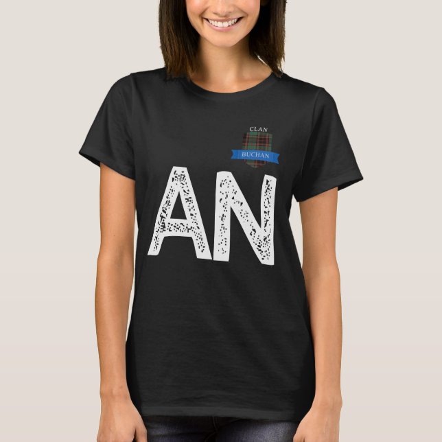 Klan Buchan A- och Brev N-familjmatchning T Shirt (Framsida)