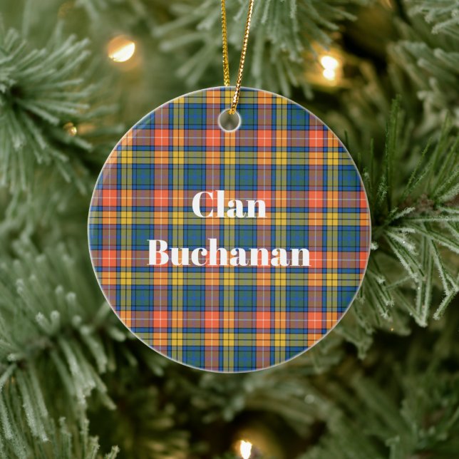 Klan Buchanan Ancient Tartan Julgransprydnad Keramik (Träd)