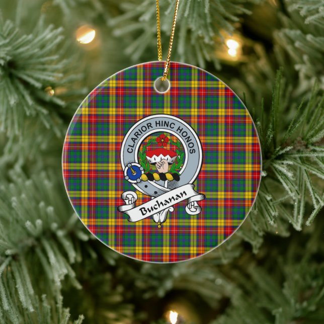 Klan Buchanan Badge Tartan Play Julgransprydnad Keramik (Träd)