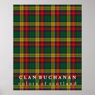 Klan Buchanan Färg of Scotland Tartan Poster