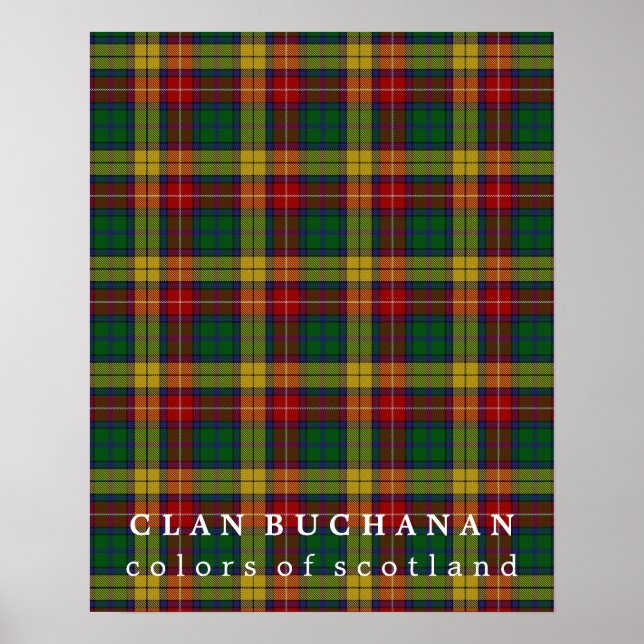Klan Buchanan Färg of Scotland Tartan Poster (Framsidan)