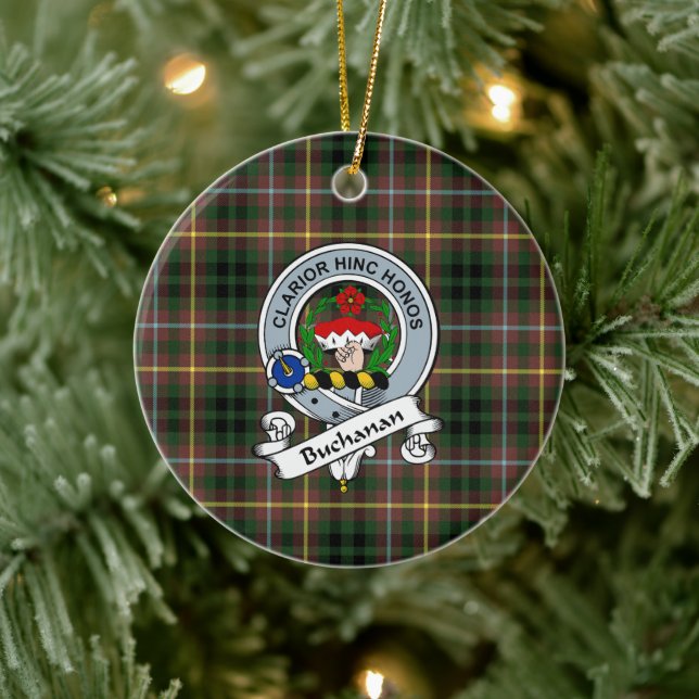 Klan Buchanan Hunting Badge Tartan Play Julgransprydnad Keramik (Träd)