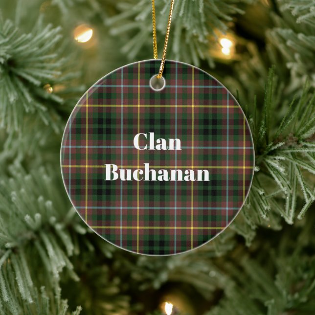 Klan Buchanan Hunting Tartan Julgransprydnad Keramik (Träd)