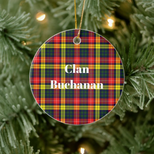 Klan Buchanan Modern Tartan Julgransprydnad Keramik (Träd)
