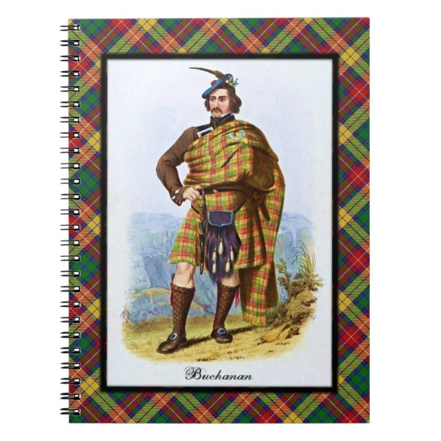 Klan Buchanan Scottish Highland Dreams Anteckningsbok Med Spiral (Framsidan)