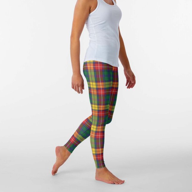 Klan Buchanan Scottish Play Red Grönt Gult Leggings (Skapare uppladdad)