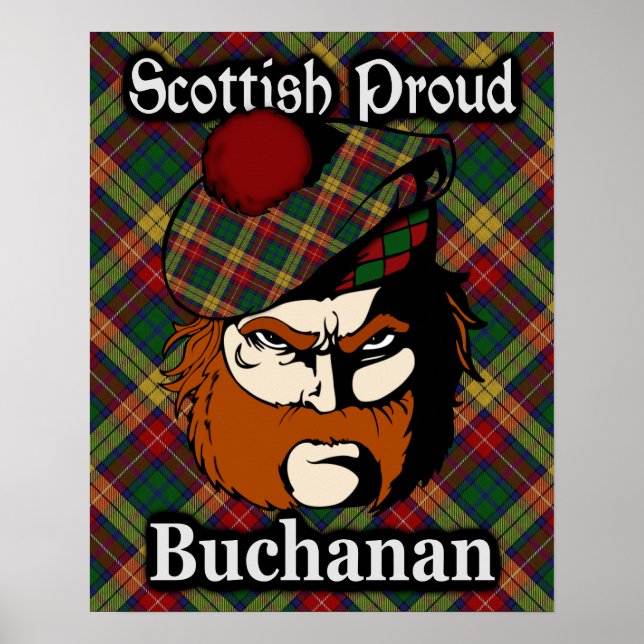 Klan Buchanan Scottish Tartan Poster (Framsidan)