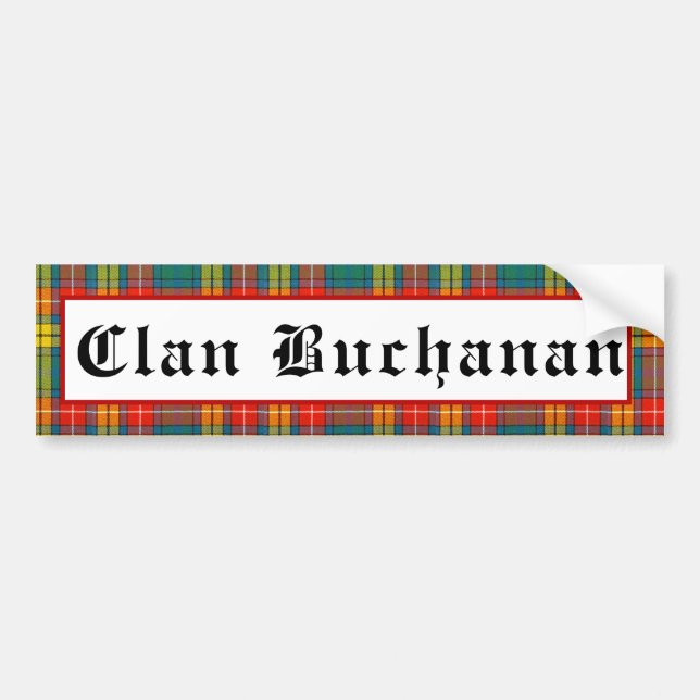 Klan Buchanan Tartan Bumper Sticker Bildekal (Framsidan)