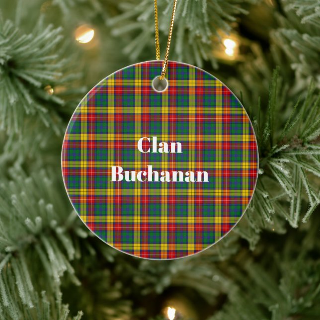 Klan Buchanan Tartan Julgransprydnad Keramik (Träd)