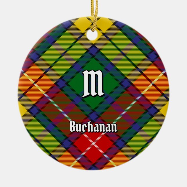 Klan Buchanan Tartan Julgransprydnad Keramik (Framsidan)