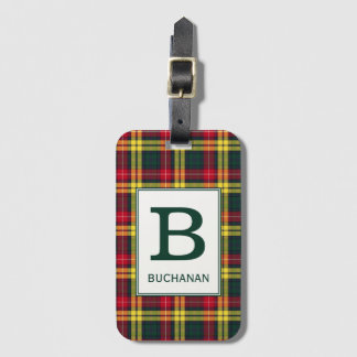 Klan Buchanan Tartan Monogrammed Bagagebricka