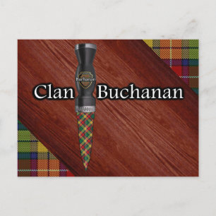 Klan Buchanan Tartan Sgian Dubh Blade Vykort