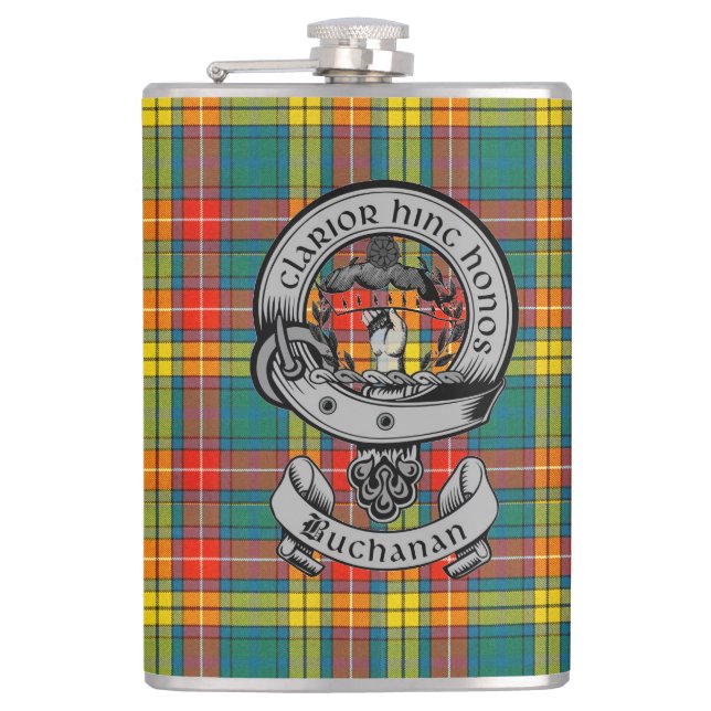 Klan Buchanan Tartan & Vapensköld Fickplunta (Framsidan)