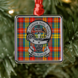 Klan Buchanan Vapensköld Badge & Tartan Julgransprydnad Metall