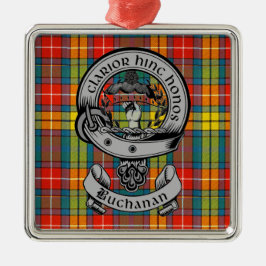 Klan Buchanan Vapensköld Badge & Tartan Julgransprydnad Metall