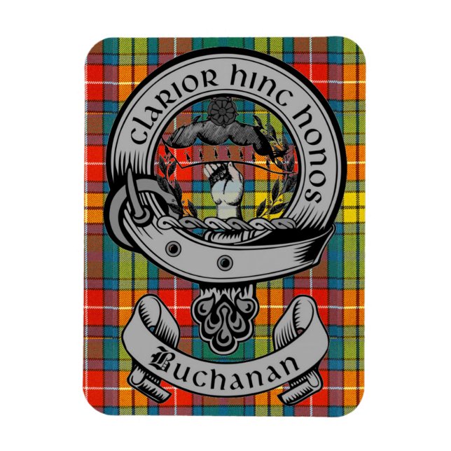 Klan Buchanan Vapensköld Badge & Tartan Magnet (Vertikal)