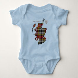 Klan Buchanan Vapensköld & Old Dress Tartan Karta T Shirt