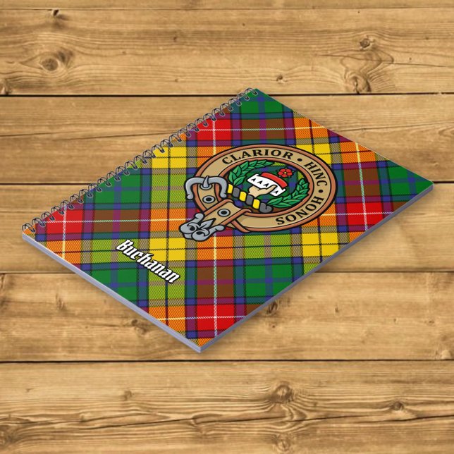 Klan Buchanan Vapensköld över Tartan Anteckningsbok (Skapare uppladdad)