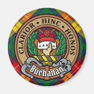 Klan Buchanan Vapensköld över Tartan Magnet