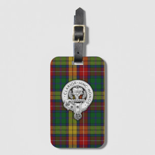 Klan Buchanan Vapensköld & Tartan Bagagebricka