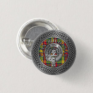 Klan Buchanan Vapensköld & Tartan Knot Knapp