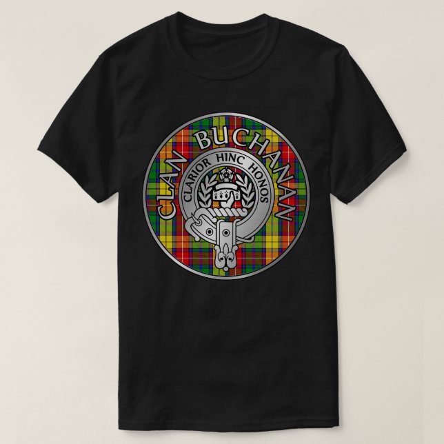Klan Buchanan Vapensköld Tartan T Shirt (Design framsida)