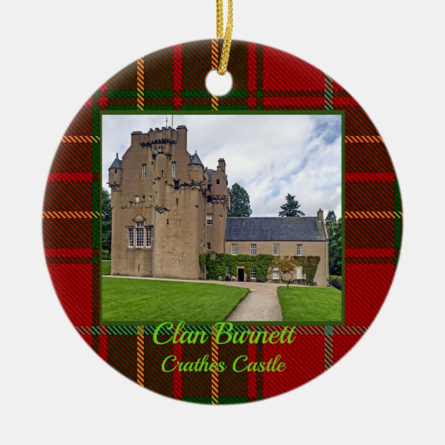 Klan Burnett Crathes Castle & Tartan Julafton Phot Julgransprydnad Keramik (Framsidan)