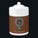 Klan Burnett Vapensköld Badge & Tartan<br><div class="desc">tekanna av snyggt med Scottish Klan Burnett modern tartanbakgrund med klans märke för vapensköld och anpassade.</div>