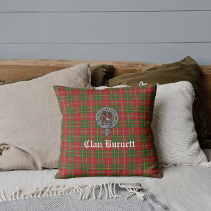Klan Burnett Vapensköld Badge & Tartan Kudde