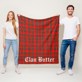Klan Butter Tartan och Anpassningsbar Text Fleecefilt