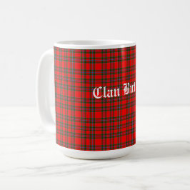 Klan Butter Tartan och Anpassningsbar Text Kaffemugg