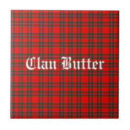 Klan Butter Tartan och Anpassningsbar Text Kakelplatta