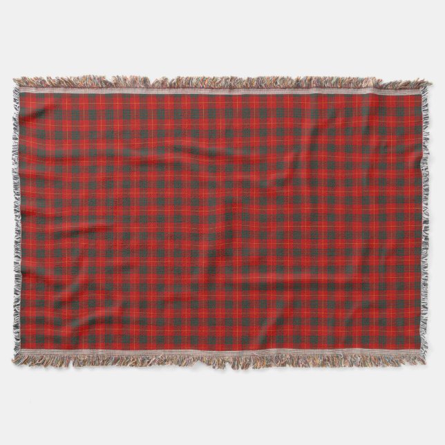 Klan Cameron Bright Red Tartan Filt (Framsidan)