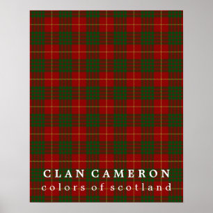 Klan Cameron Färg of Scotland Tartan Poster