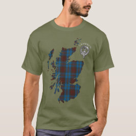 Klan Cameron Hunting Tartan Karta & Vapensköld T Shirt