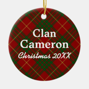 Klan Cameron Scottish Tartan Julgransprydnad Keramik