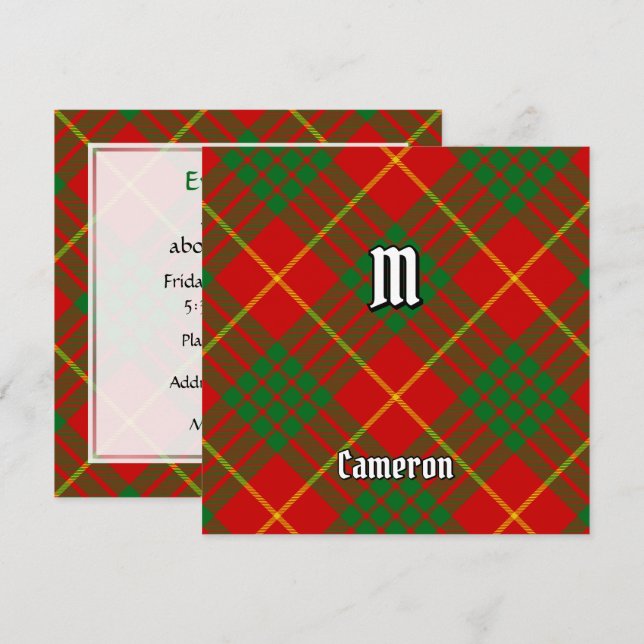 Klan Cameron Tartan Inbjudningar (Fram/baksida)