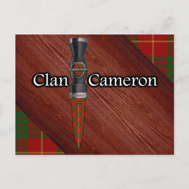 Klan Cameron Tartan Sgian Dubh Blade Vykort (Framsida)