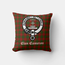 Klan Cameron Vapensköld Badge & Tartan Anpassade Kudde