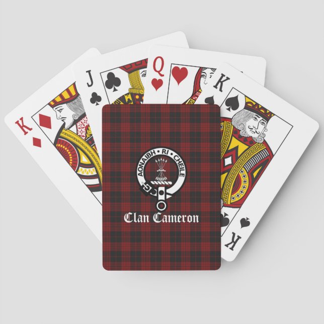 Klan Cameron Vapensköld Badge & Tartan Casinokort (Baksidan)