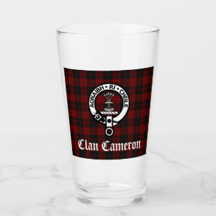 Klan Cameron Vapensköld Badge & Tartan Glaskopp