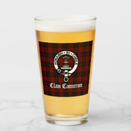 Klan Cameron Vapensköld Badge & Tartan Glaskopp