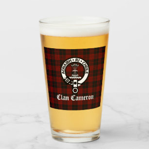 Klan Cameron Vapensköld Badge & Tartan Glaskopp
