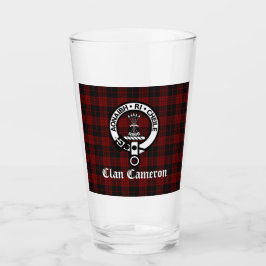 Klan Cameron Vapensköld Badge & Tartan Glaskopp